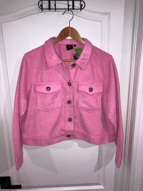 NWT Pink Button Up Jacket No Boundaries - size M
